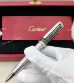 High Quality Replica Cartier Santos Dumont Black Silver Ballpoint